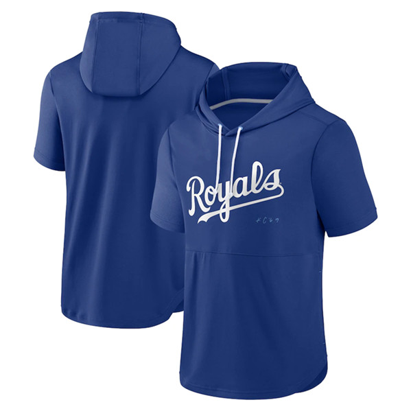 Men's Kansas City Royals Royal Sideline Training Hooded Performance T-Shirt